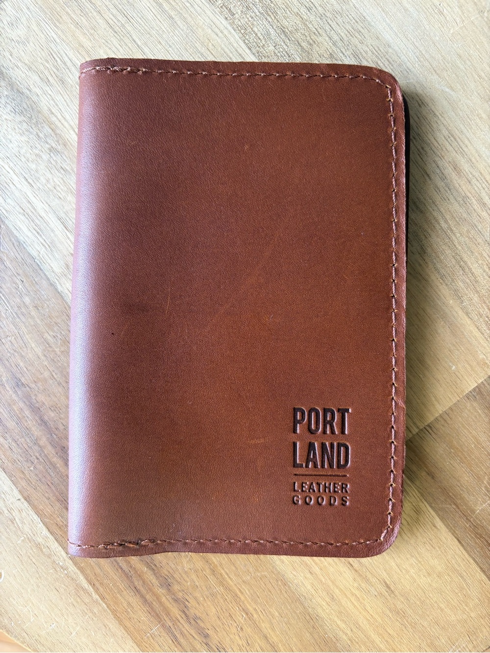 Portland Leather Goods Brown Leather Modern Passport Holder